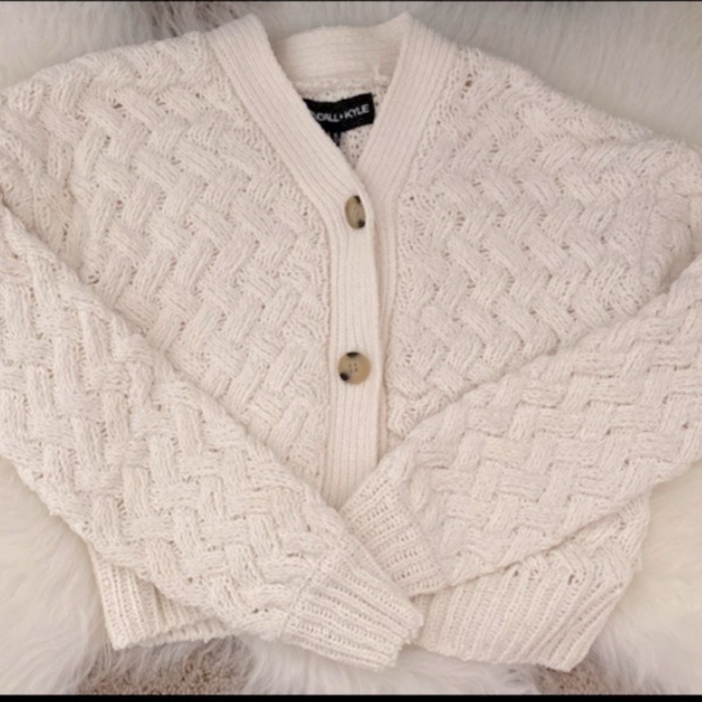 Kendall and Kylie cream button up sweater